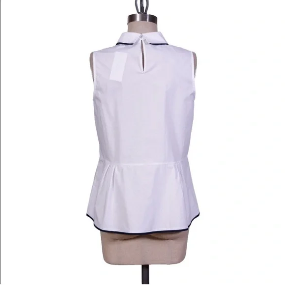 🐣EASTER ALERT!! ANTHROPOLOGIE: Blk/Wht Pipe-lined Blouse - Picture 4 of 4